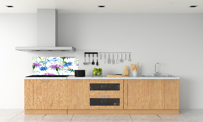 Cooker splashback Flowers and dragonflies