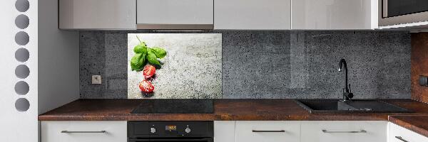 Cooker splashback Tomatoes and basil