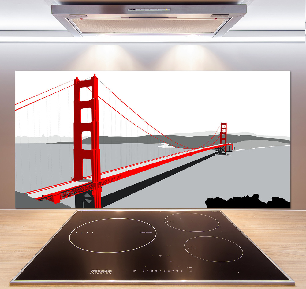 Kitchen wall panels San Francisco bridge