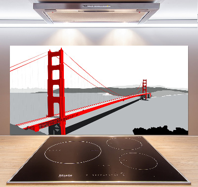 Kitchen wall panels San Francisco bridge