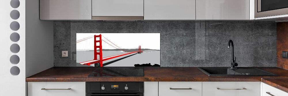 Kitchen wall panels San Francisco bridge