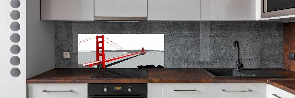 Kitchen wall panels San Francisco bridge