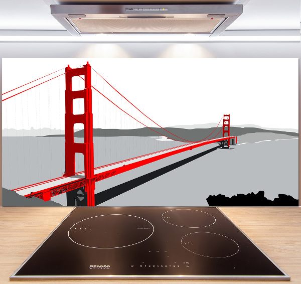 Kitchen wall panels San Francisco bridge