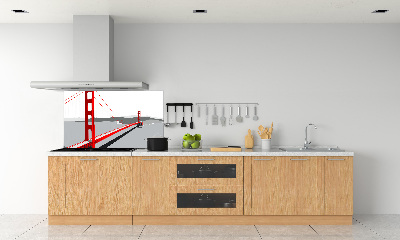 Kitchen wall panels San Francisco bridge