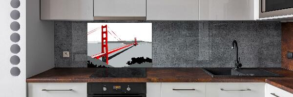 Kitchen wall panels San Francisco bridge