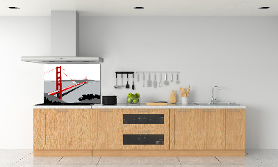 Kitchen wall panels San Francisco bridge