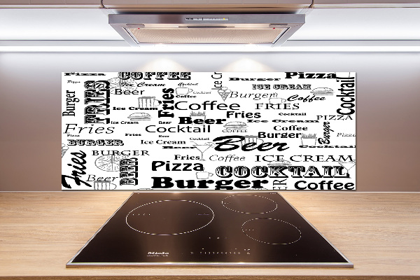 Kitchen splashback Menu in the restaurant