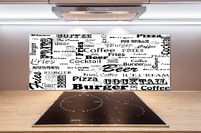 Kitchen splashback Menu in the restaurant