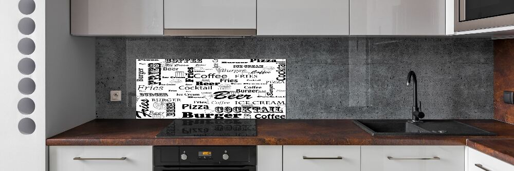 Kitchen splashback Menu in the restaurant