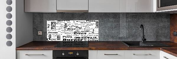 Kitchen splashback Menu in the restaurant