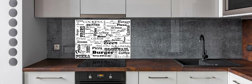 Kitchen splashback Menu in the restaurant