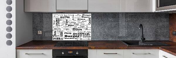 Kitchen splashback Menu in the restaurant