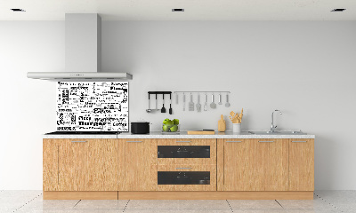 Kitchen splashback Menu in the restaurant