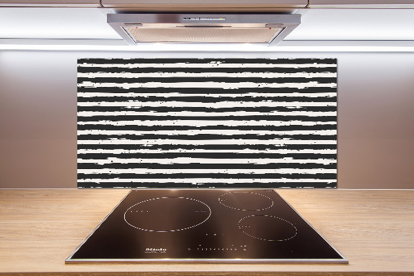 Kitchen splashback Black and white stripes