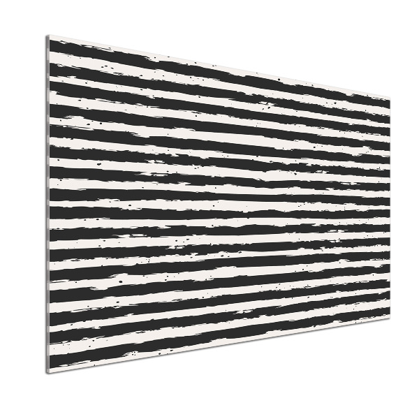 Kitchen splashback Black and white stripes