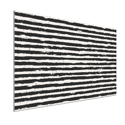 Kitchen splashback Black and white stripes