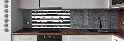 Kitchen splashback Black and white stripes