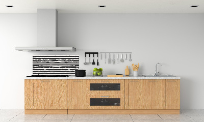 Kitchen splashback Black and white stripes