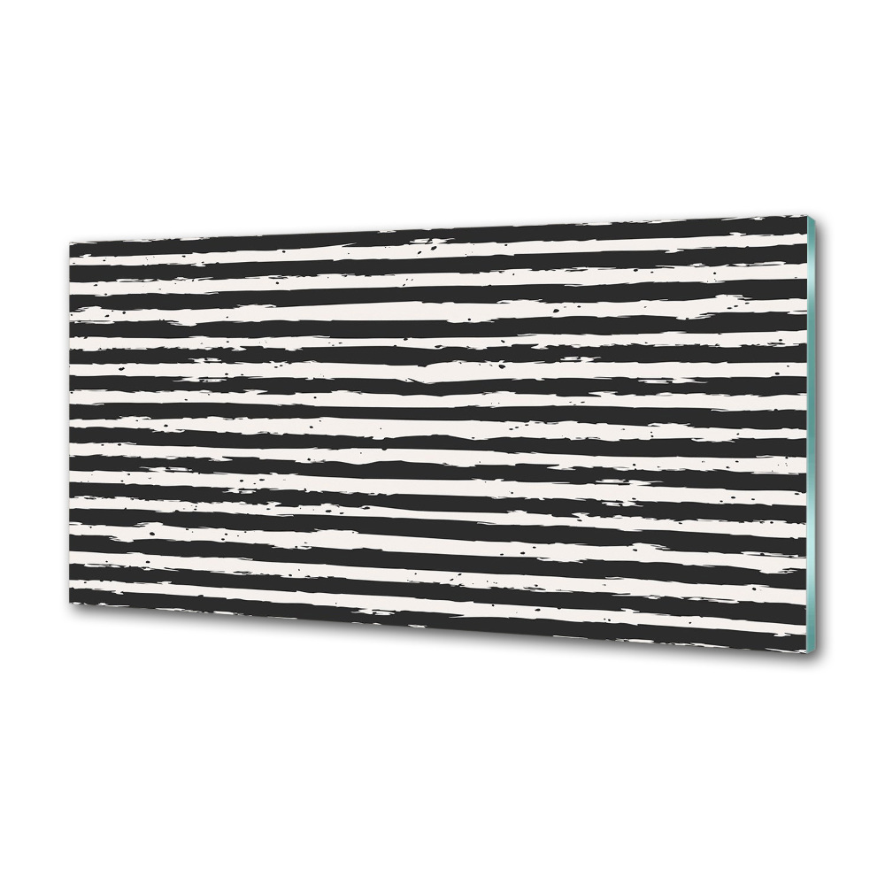 Kitchen splashback Black and white stripes