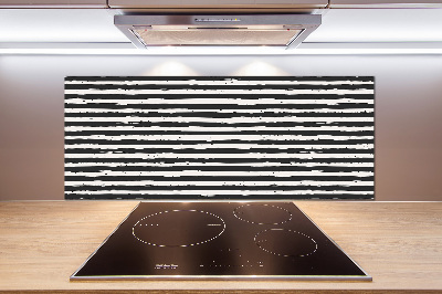 Kitchen splashback Black and white stripes