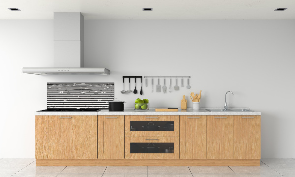 Kitchen splashback Black and white stripes