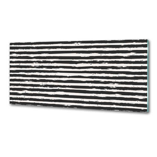 Kitchen splashback Black and white stripes