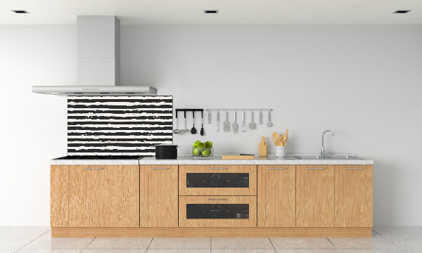 Kitchen splashback Black and white stripes