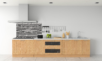 Kitchen splashback Black and white stripes