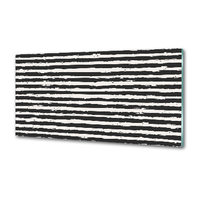 Kitchen splashback Black and white stripes