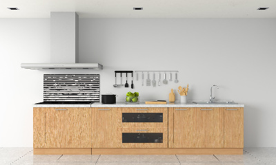 Kitchen splashback Black and white stripes