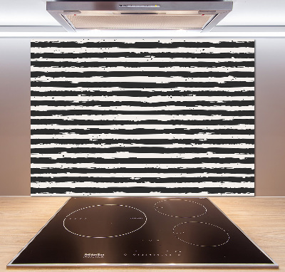 Kitchen splashback Black and white stripes