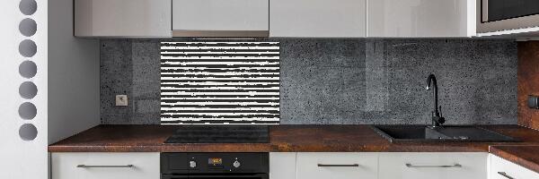 Kitchen splashback Black and white stripes