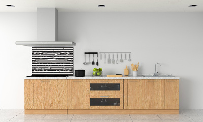 Kitchen splashback Black and white stripes