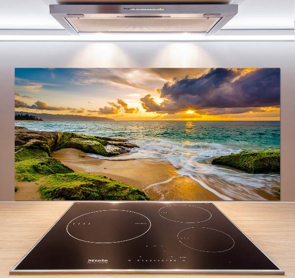 Kitchen wall panels Sunset sea