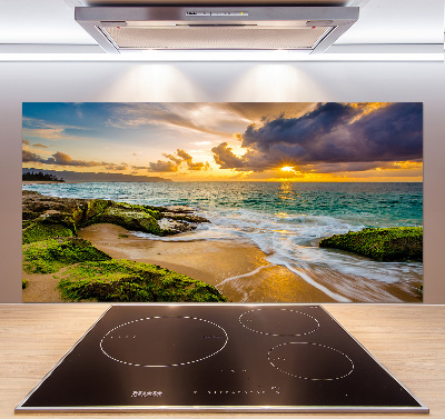 Kitchen wall panels Sunset sea