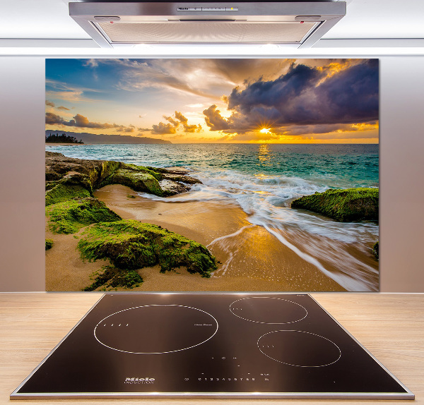 Kitchen wall panels Sunset sea