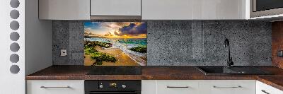 Kitchen wall panels Sunset sea