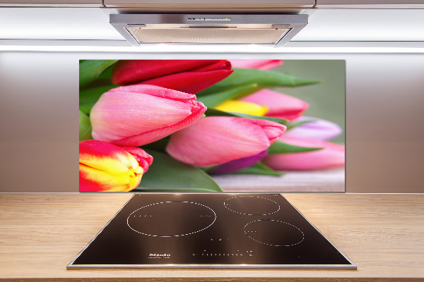 Cooker splashback Colorful tulips