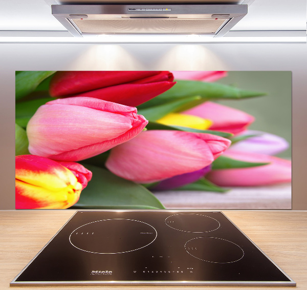 Cooker splashback Colorful tulips