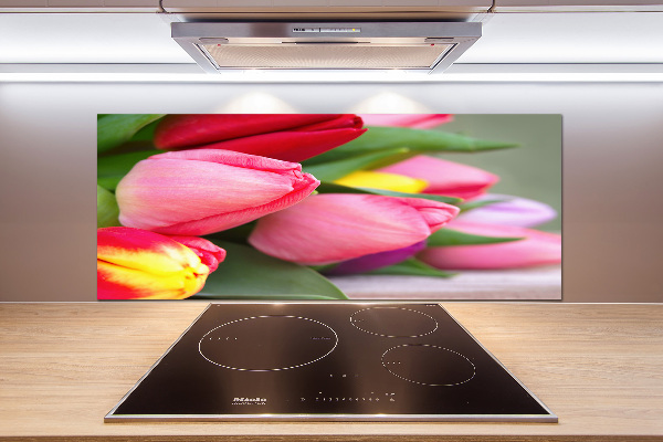 Cooker splashback Colorful tulips