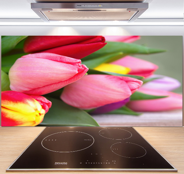 Cooker splashback Colorful tulips