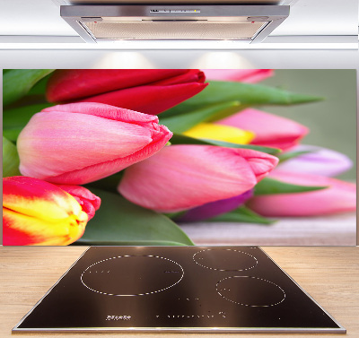 Cooker splashback Colorful tulips