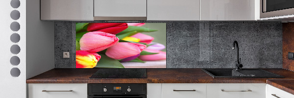 Cooker splashback Colorful tulips