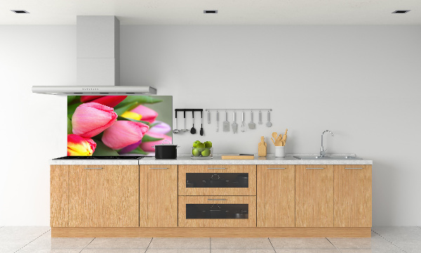 Cooker splashback Colorful tulips