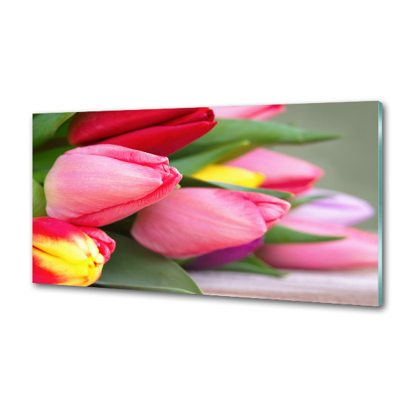 Cooker splashback Colorful tulips