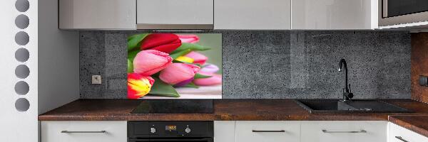 Cooker splashback Colorful tulips