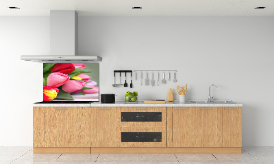 Cooker splashback Colorful tulips