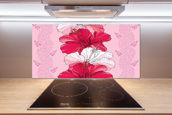 Cooker splashback Hawaiian flowers