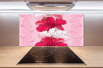 Cooker splashback Hawaiian flowers