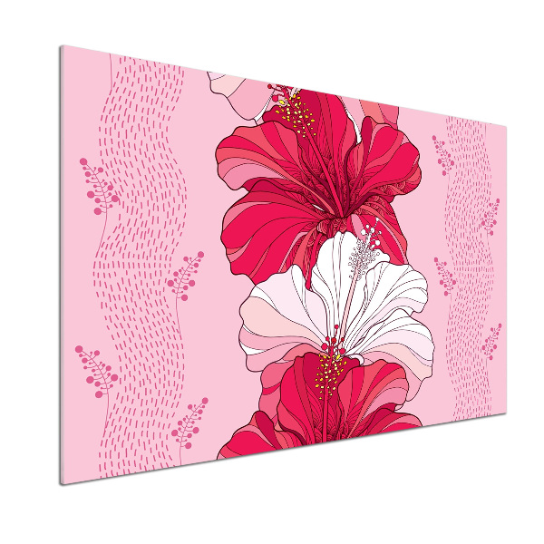 Cooker splashback Hawaiian flowers